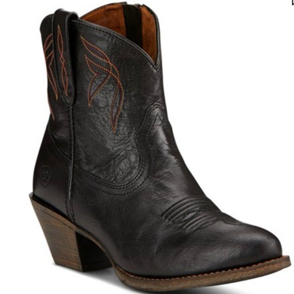 Ariat Women's Black Leather Ankle Boots - Picture 7 of 14